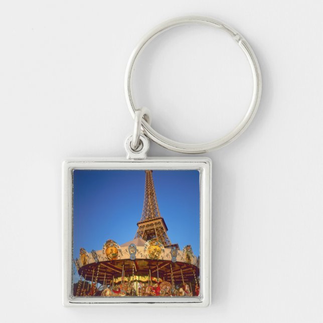 Carrousel, Eiffel Tower, Paris, France Key Ring (Front)