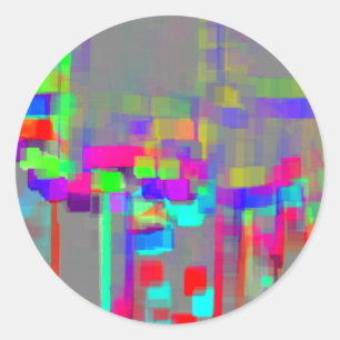 "Carrousel"  Geometric Art Classic Round Sticker