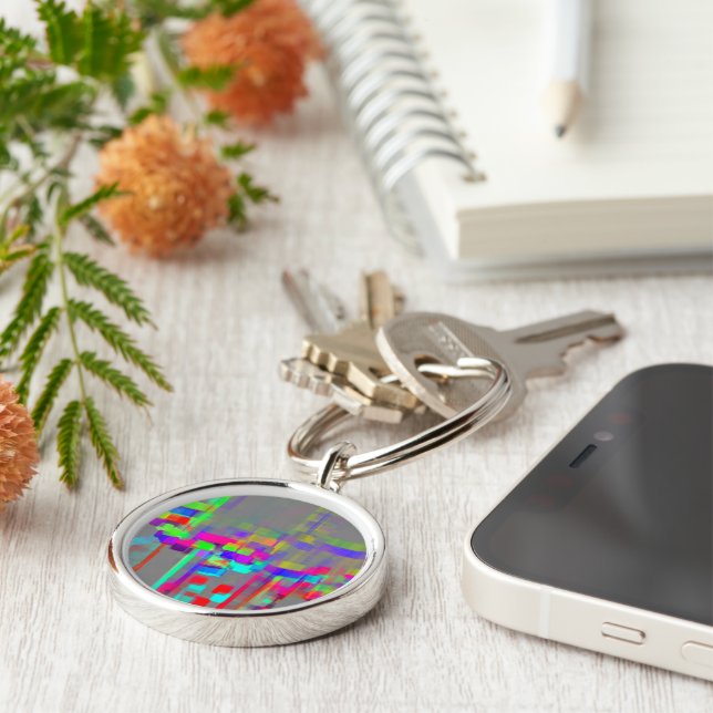 "Carrousel"  Geometric Art Key Ring (Side)
