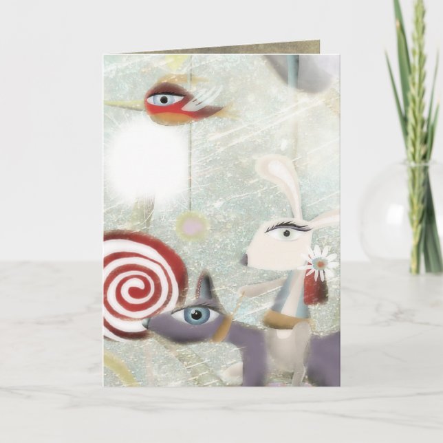 Carrousel Snow Christmas Card (Front)