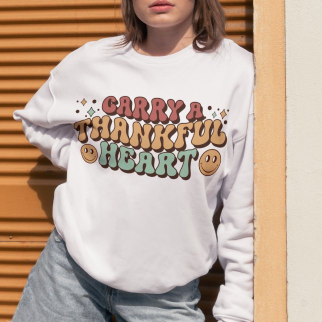 Carry A Thankful Heart Shirt, Family Thanksgiving Sweatshirt (Creator Uploaded)