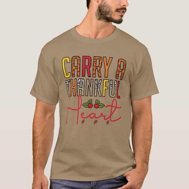 Carry Ahankful Heart retro T-Shirt (Front)