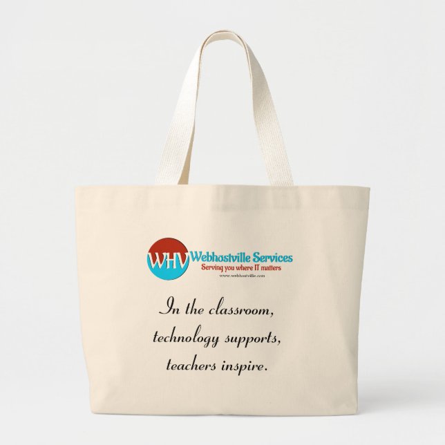 Carry Inspiration Wherever You Go:Education-Theme Large Tote Bag (Front)
