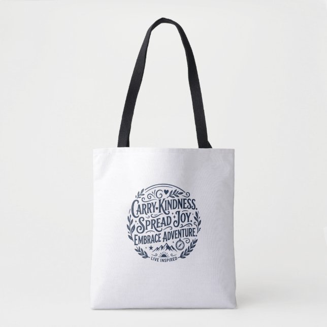 Carry Kindness Circular Typography Tote Bag (Front)