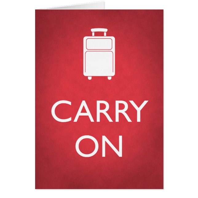 CARRY ON - Luggage - Blank Inside Card - Red (Front)