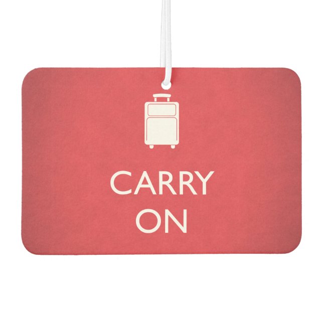 CARRY ON - Luggage - Funny Red Car Air Freshener (Front)
