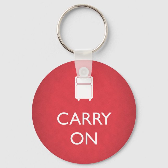 CARRY ON - Luggage - Funny Red Key Ring (Front)