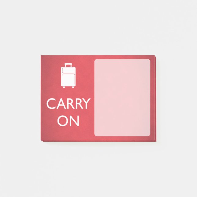 CARRY ON - Luggage - Funny Red Post-it Notes (Front)