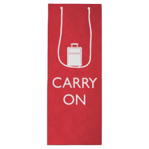 CARRY ON - Luggage - Funny Red Wine Gift Bag