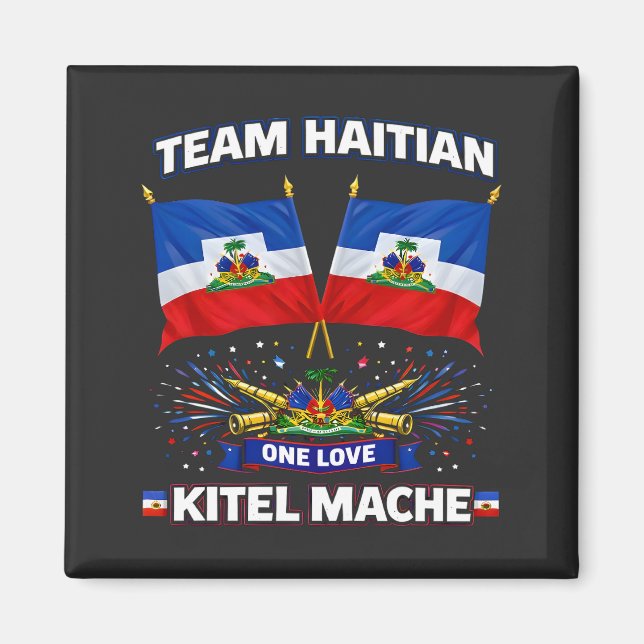 Carry Out Haiti One Love Flag Magnet (Front)