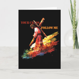 Carry Your Cross - Pastel Watercolor  Card