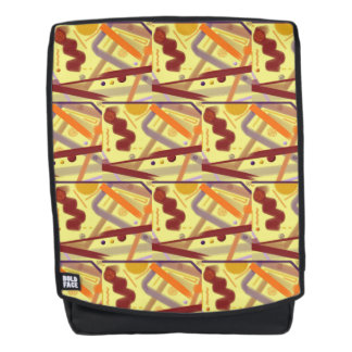 Carryall Lilac Orange Burgundy Cream Tan Art Deco Backpack