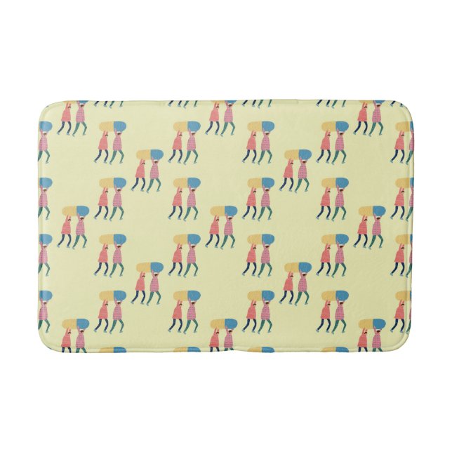 Carrying A Pill Pattern Bath Mat (Front)