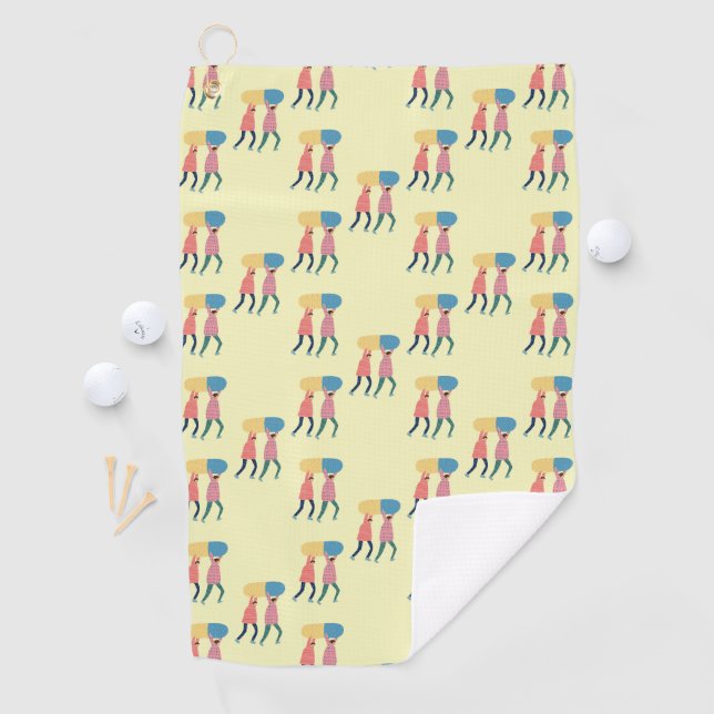 Carrying A Pill Pattern Golf Towel (InSitu)