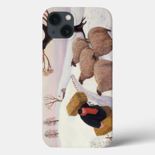 Carrying Hay to the Sheep in Winter iPhone 13 Case