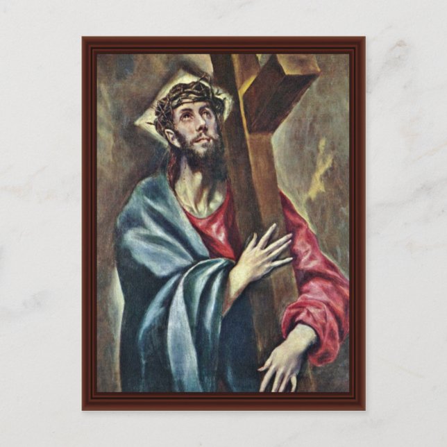Carrying The Cross By Greco El Postcard (Front)