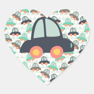Cars and More Cars Heart Sticker