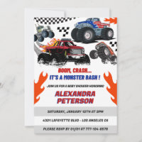 Cars and trucks baby shower Boy Boom Crash