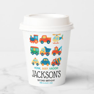 Cars and Trucks Transportation Birthday  Paper Cups