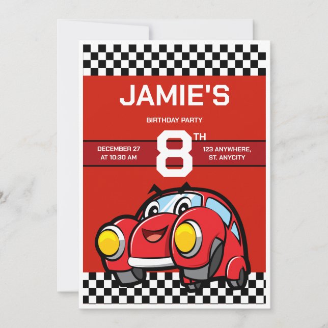 cars birthday invitation (Front)