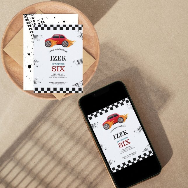 Cars Holiday Card (Race Car Birthday Party)