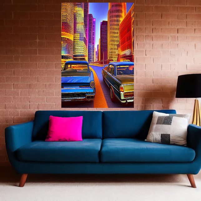 Cars in the city | AI Art  Poster (Creator Uploaded)