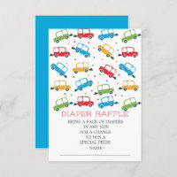 Cars Oh Boy Baby Shower Diaper Raffle Ticket