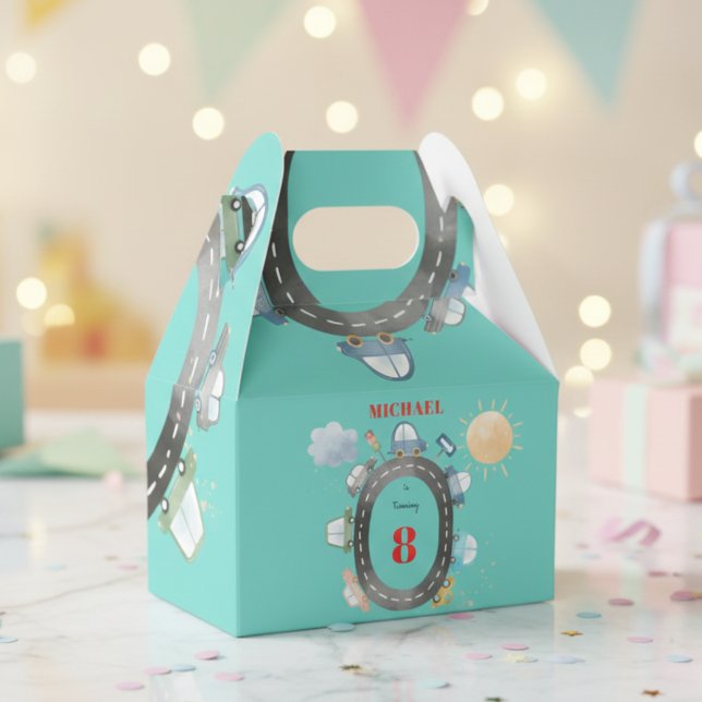 Cars on the road boy birthday favour box (Creator Uploaded)