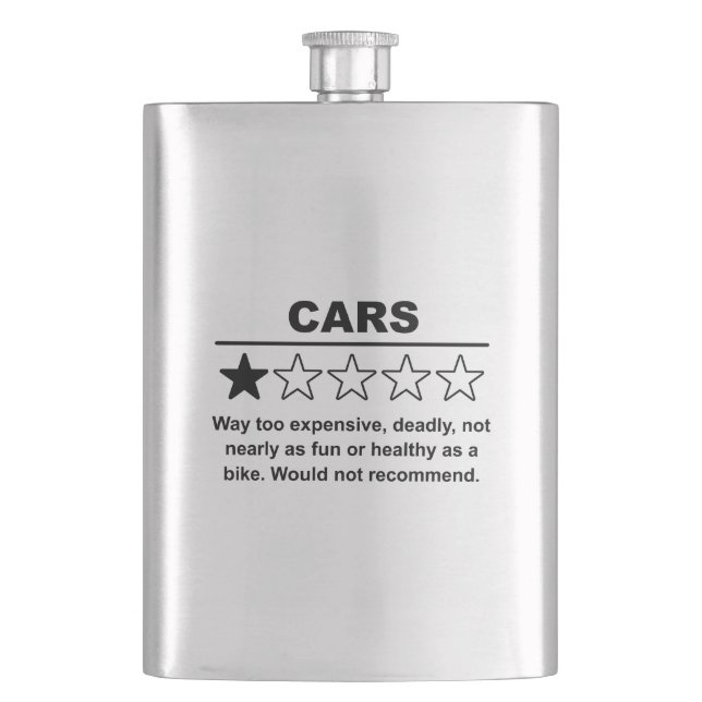 Cars One Star Rating Hip Flask (Front)