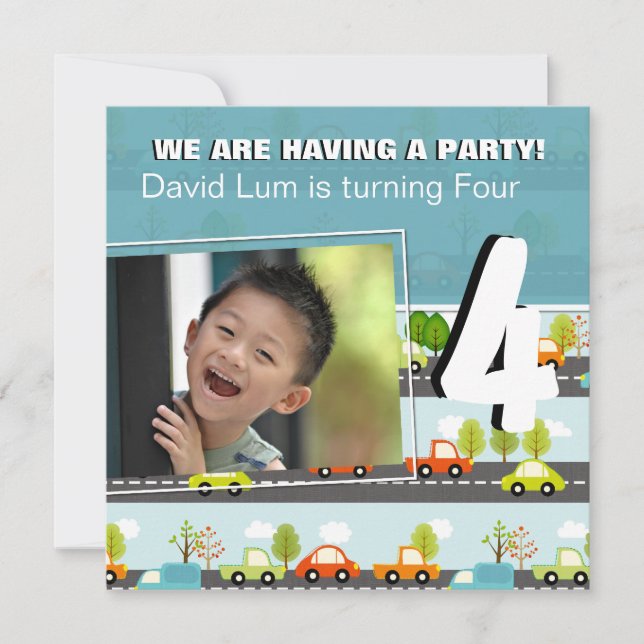 CARS & TRUCKS | Boys  Birthday Party Invitation (Front)