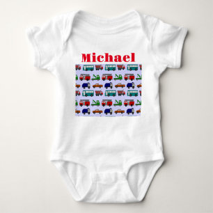 Cars, Trucks, Buses  Baby Bodysuit