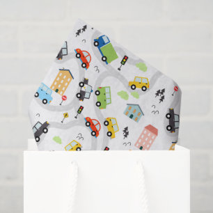 Cars Trucks Decoupage Paper, Transportation Tissue Paper