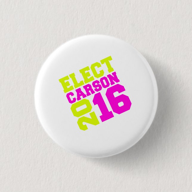 Carson 2016 Neon Design 3 Cm Round Badge (Front)