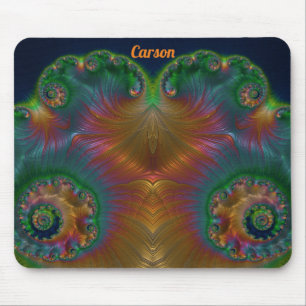 CARSON ~ Green Orange Yellow and Blue Design  Mouse Pad