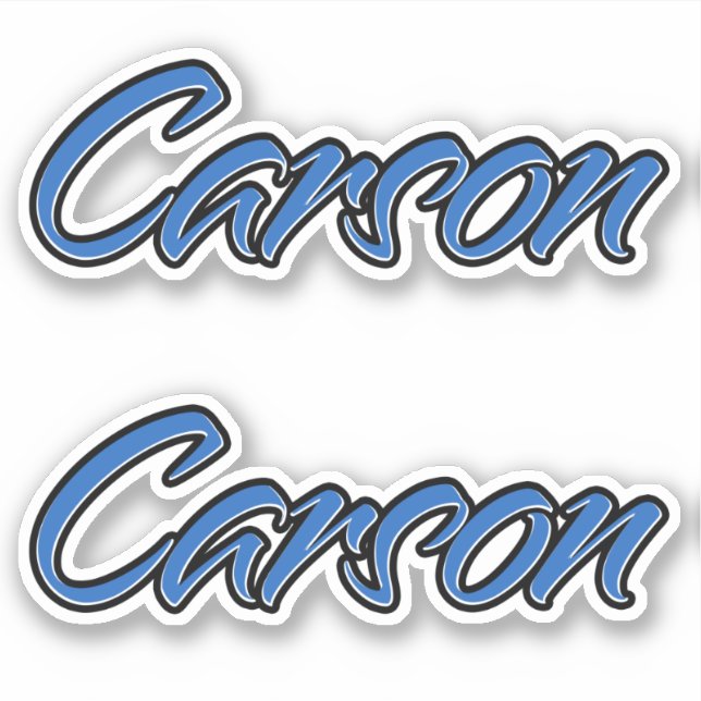 Carson Name blue Label Sticker Sticker Set (Front)