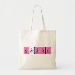 Carson periodic table name tote bag