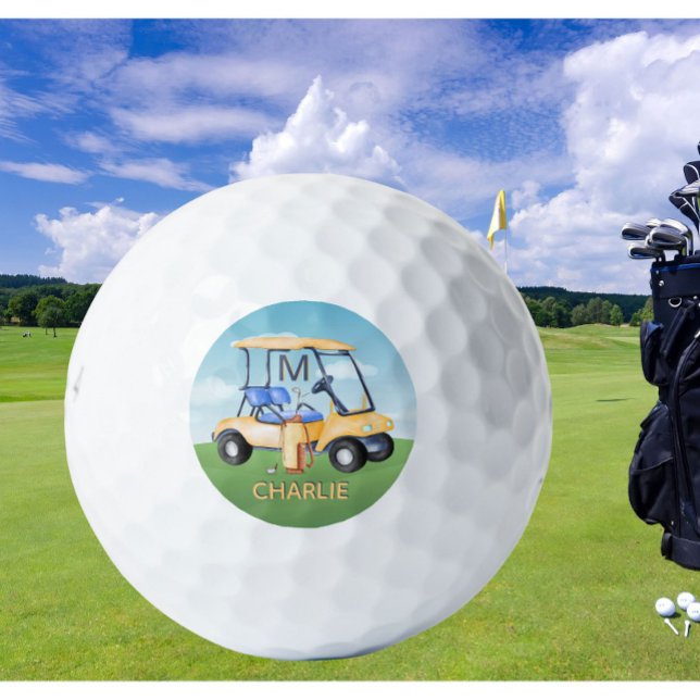 Cart Clubs Custom Monogram Name Golf Balls (Creator Uploaded)