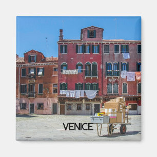 Cart with boxes in Venice Magnet