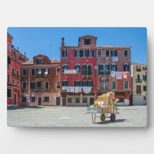Cart with boxes in Venice Plaque