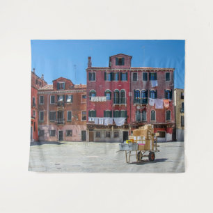Cart with boxes in Venice Tapestry