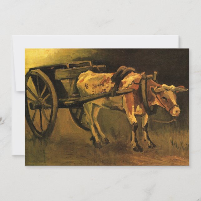 Cart with Red and White Ox by Vincent van Gogh (Front)