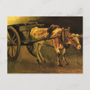 Cart with Red and White Ox (Vincent van Gogh) Postcard
