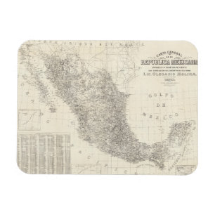Carta general de la Republica Mexicana Map Magnet