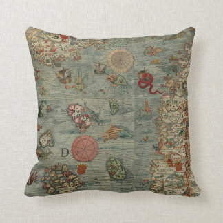 Carta Marina Map (Sea Unicorns!) Cushion