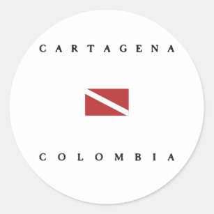 Cartagena Colombia Scuba Dive Flag Classic Round Sticker