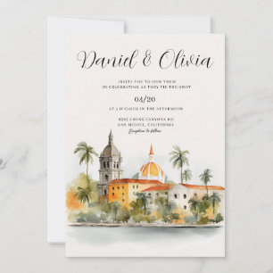 Cartagena Colombia Skyline Wedding Invitation