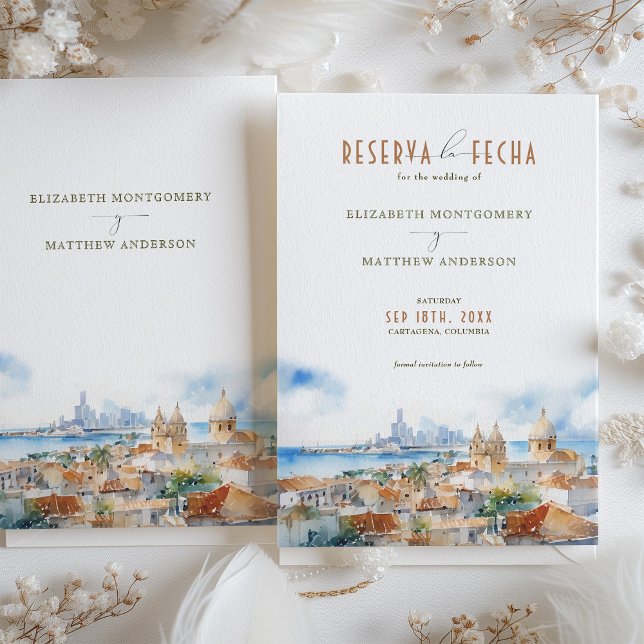 Cartagena Colombia Spanish Travel Save-the-Date Invitation (Creator Uploaded)