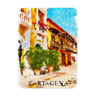 Cartagena Colombia Vintage Travel Magnet
