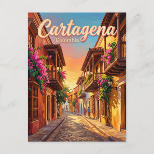 Cartagena Walled City Colombia Postcard
