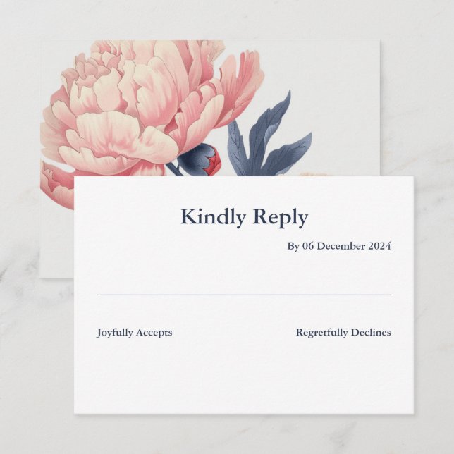 Cartão de resposta 8,9 x 12,7 cm RSVP card (Front/Back)